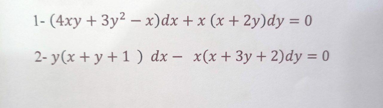 Solved 1 4xy 3y2 X Dx X X 2y Dy 0 2 Y X Y 1 Chegg Com