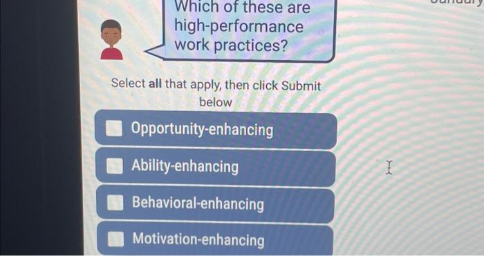 Solved Which Of These Are High-performance Work Practices? | Chegg.com