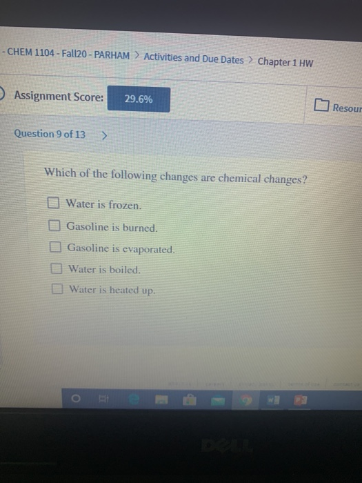 Solved Chem 1104 Fall20 Parham Activities And Due Dates