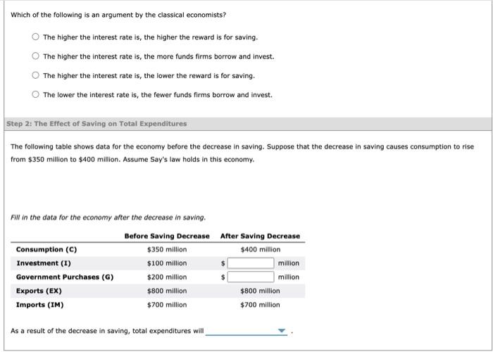 Solved 2. Classical economists and interest rate flexibility | Chegg.com