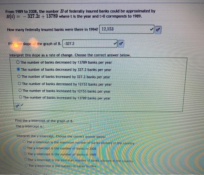 Solved From 1989 To 2008, The Number B Of Federally Insured | Chegg.com