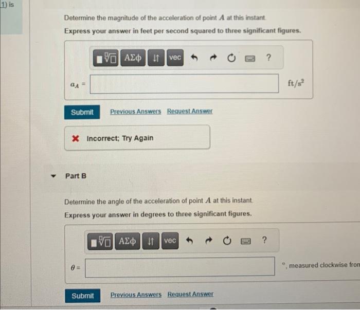 Solved At A Given Instant The Slider Block B Shown In | Chegg.com