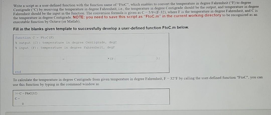 Solved Write a script as a user-defined function with the | Chegg.com