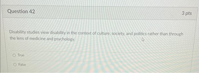 Solved Disability studies view disability in the context of | Chegg.com