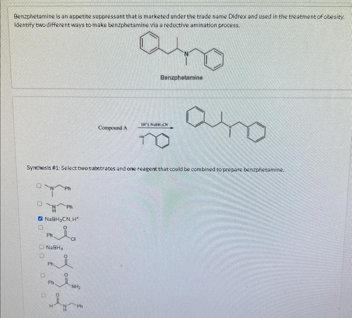 Solved Benzphetamine is an appetite suppressant that is | Chegg.com