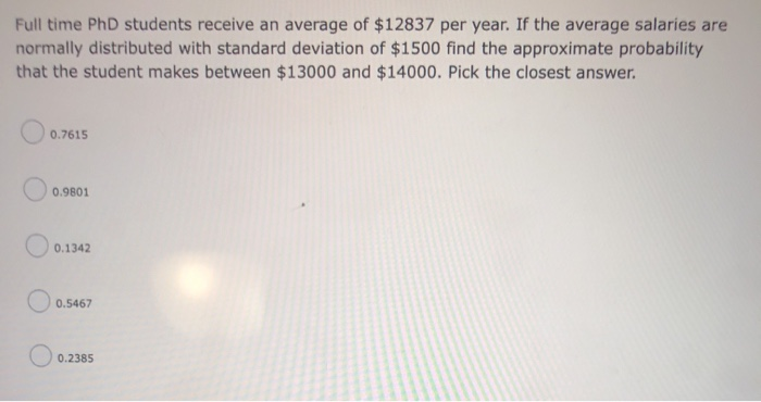 full time phd students receive an average salary of 12837