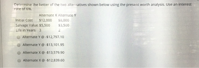 Solved Determine The Better Of The Two Alternatives Shown Chegg Solved Determine The Better Of The Two Alternatives Shown Chegg