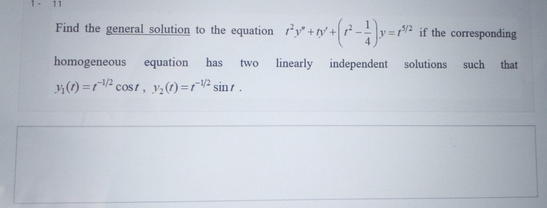 Solved Find the general solution to the equation | Chegg.com