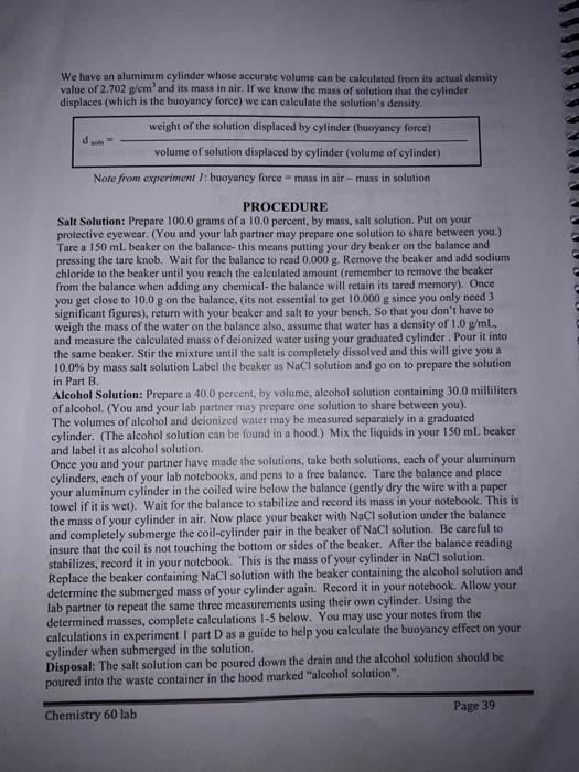 I need help writing a lab report for this experiment | Chegg.com