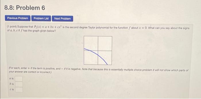 Solved 8.8: Problem 6 Previous Probler Probler List Next | Chegg.com