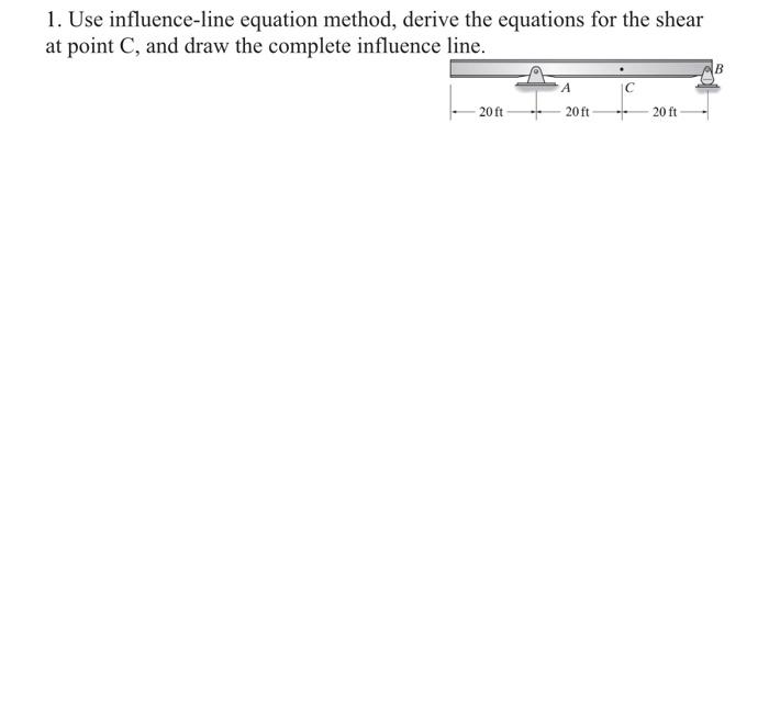 Solved 1. Use influence-line equation method, derive the | Chegg.com