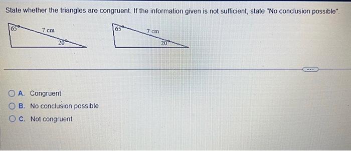 Solved State whether the triangles are congruent. If the | Chegg.com