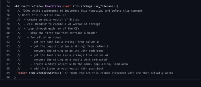 Solved State Class The purpose of this exercise is for you | Chegg.com