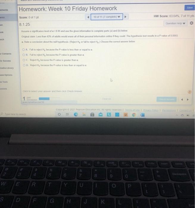 Solved Site oments ents Homework: Week 10 Friday Homework | Chegg.com