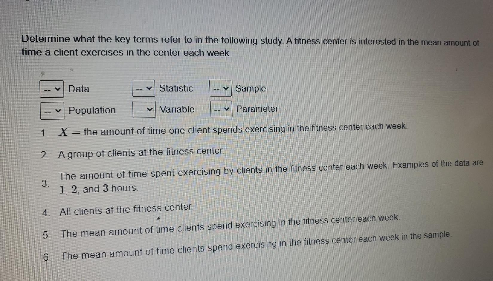 Solved Determine what the key terms refer to in the