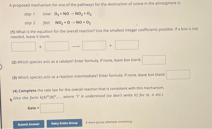 Solved A Proposed Mechanism For One Of The Pathways For The | Chegg.com