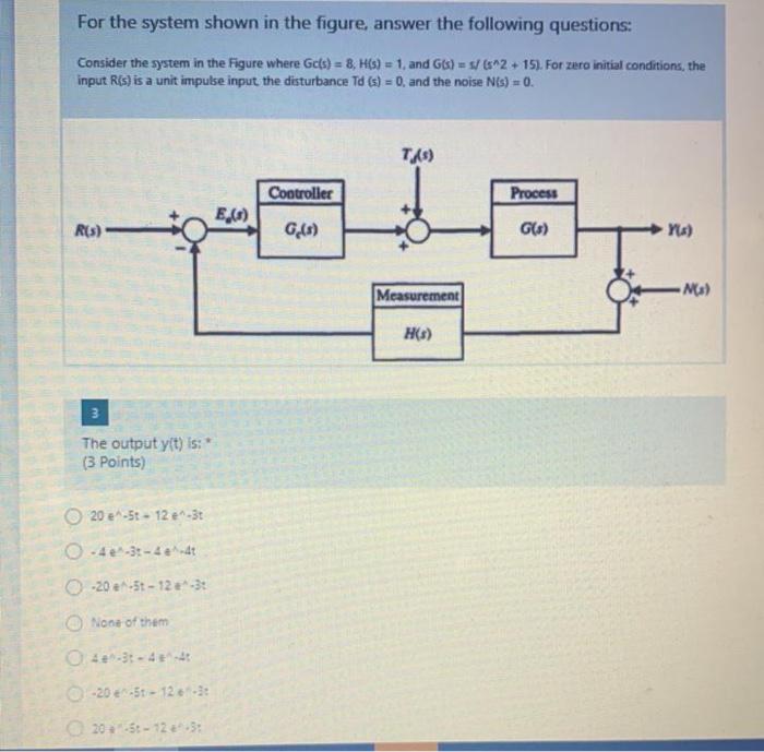 Solved For The System Shown In The Figure, Answer The | Chegg.com