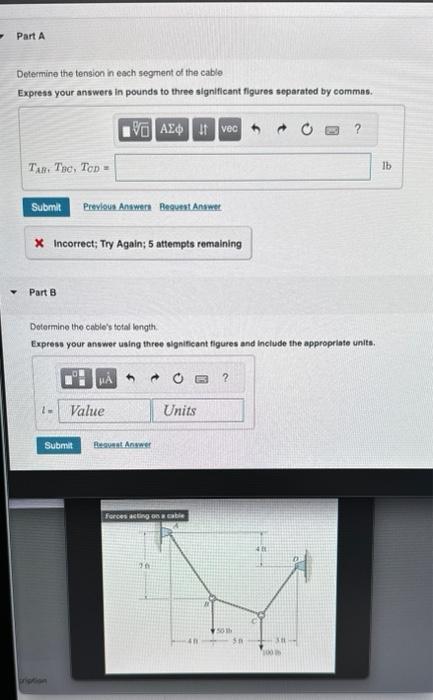 Solved Determine the tension in each segment of the cable | Chegg.com