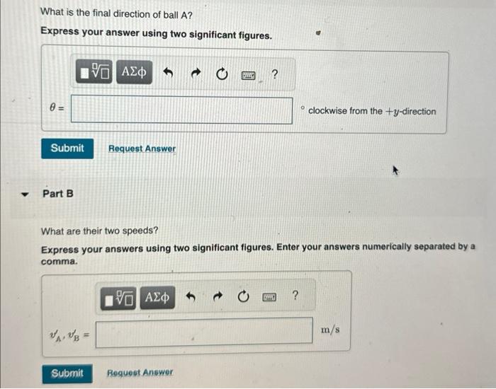 Two billiard balls of equal mass move at right angles