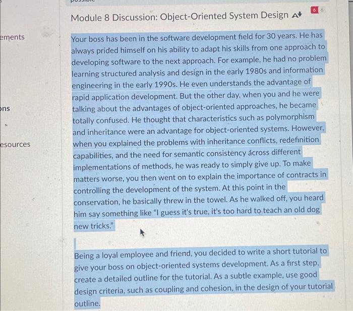 Solved obejext oriented system design analysis prompt make | Chegg.com