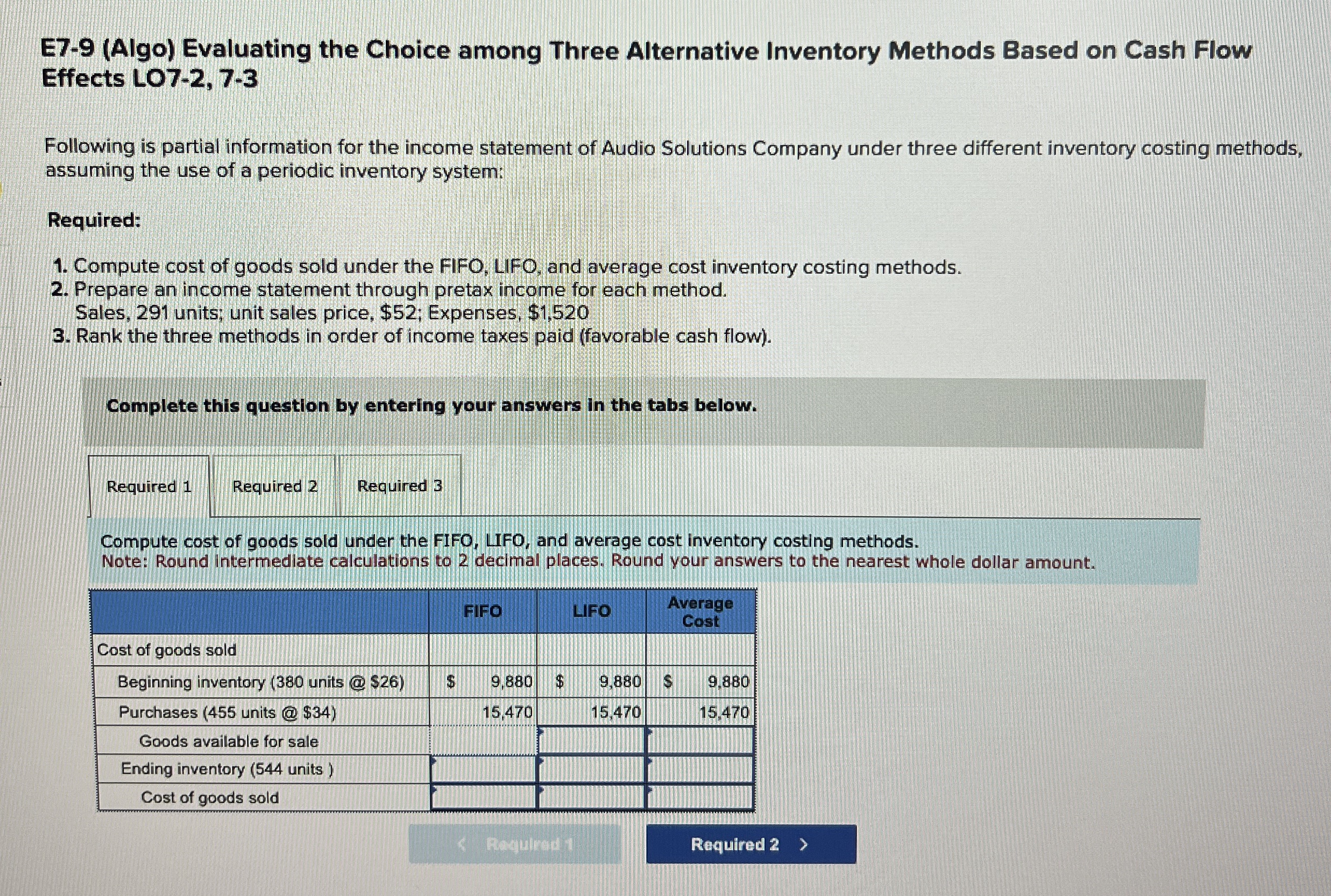 E Algo Evaluating The Choice Among Three Chegg Com