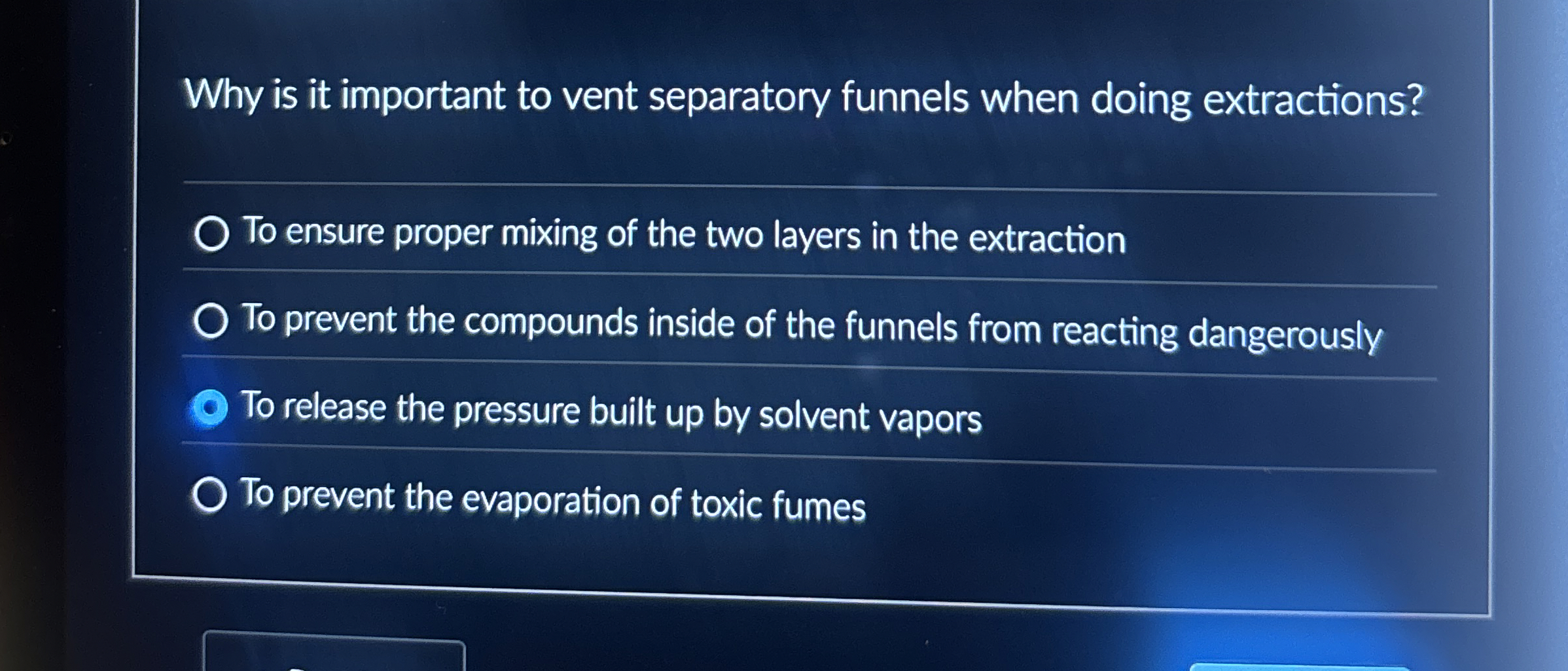 Solved Why is it important to vent separatory funnels when
