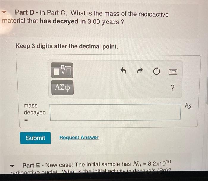 Solved Review Learning Goal: Radioactive decay - Half-life | Chegg.com