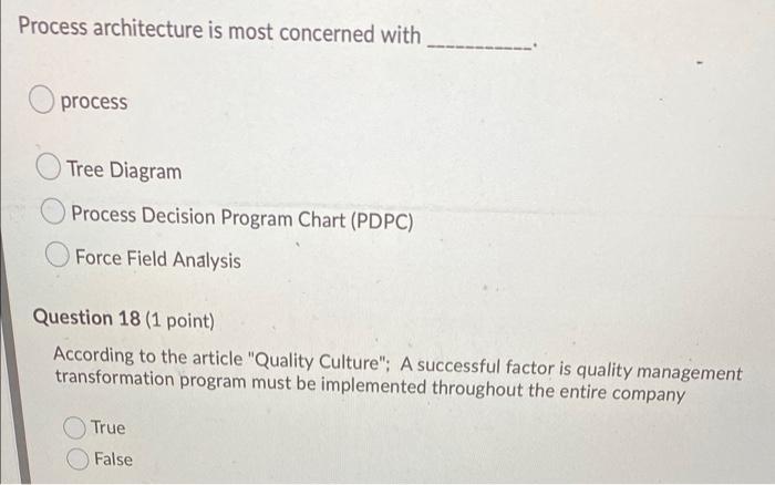 Solved Process architecture is most concerned with process | Chegg.com