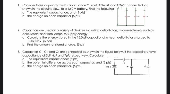 Solved TOPIC: CAPACITANCE AND CAPACITORS Please provide, | Chegg.com