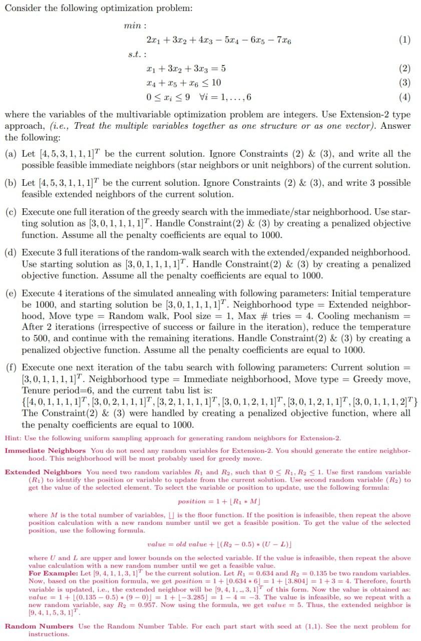 Consider the following optimization problem: min : | Chegg.com