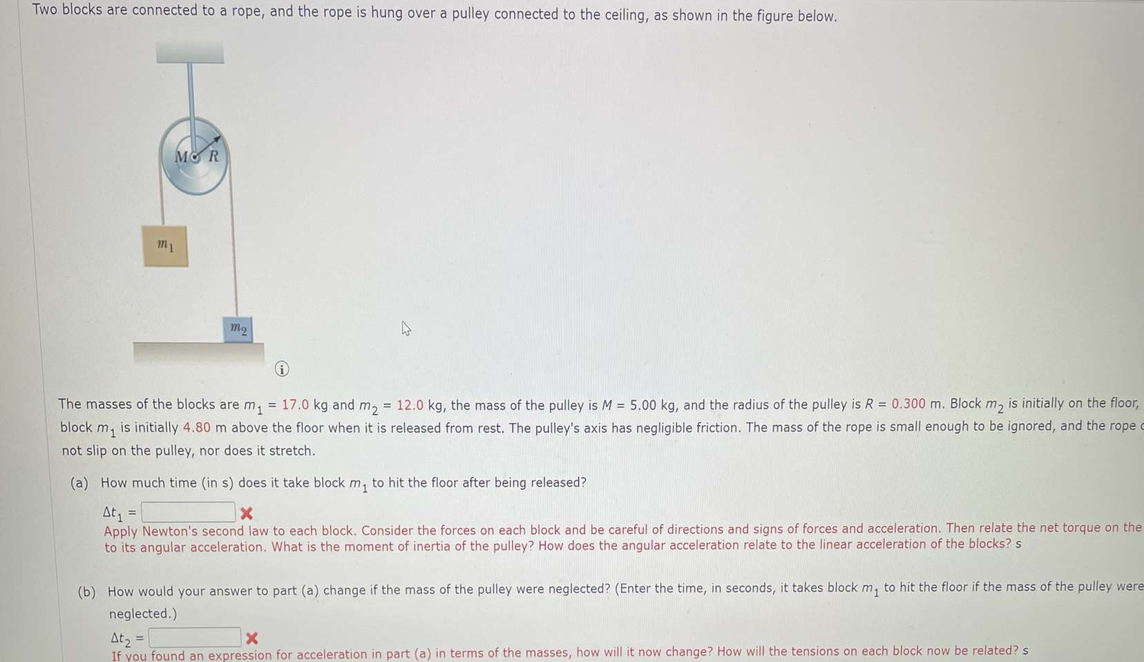 Solved Two blocks are connected to a rope, and the rope is | Chegg.com