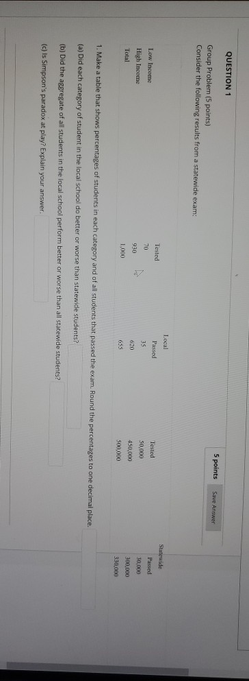 Solved Question 1 5 Points Save Answer Group Problem 5