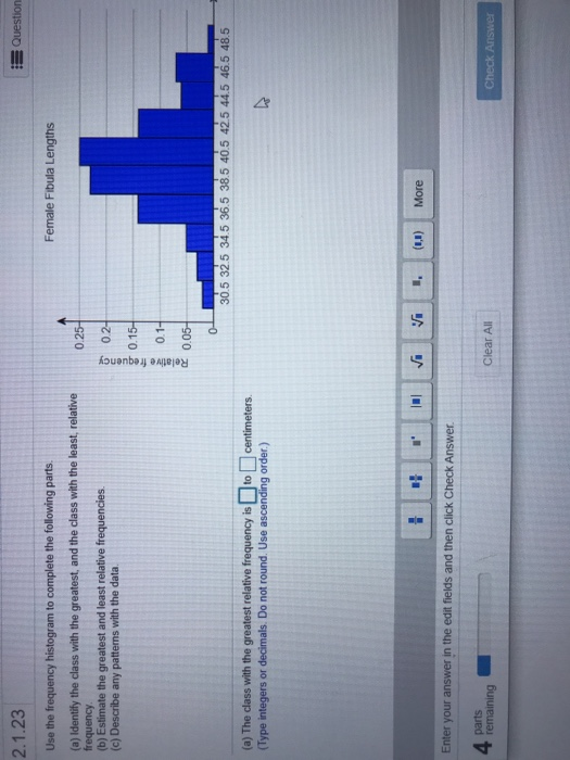 Solved 2 1 23 Question Use The Frequency Histogram To Chegg