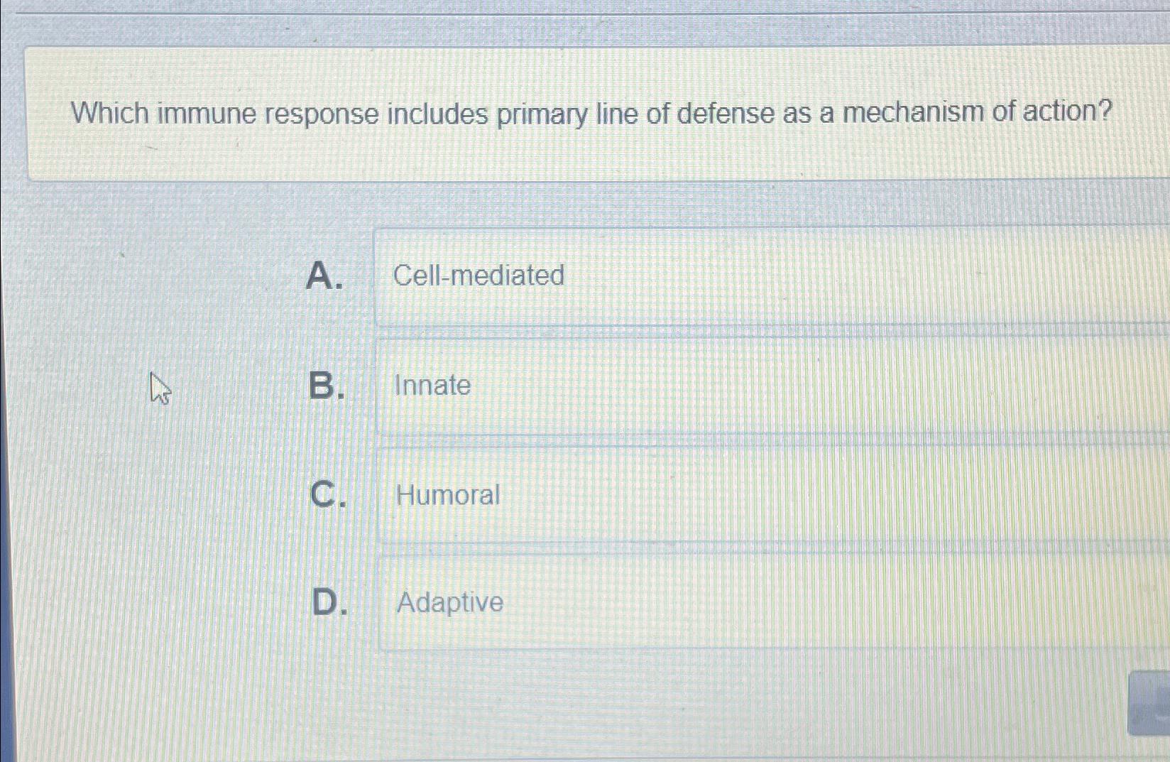 Solved Which immune response includes primary line of | Chegg.com