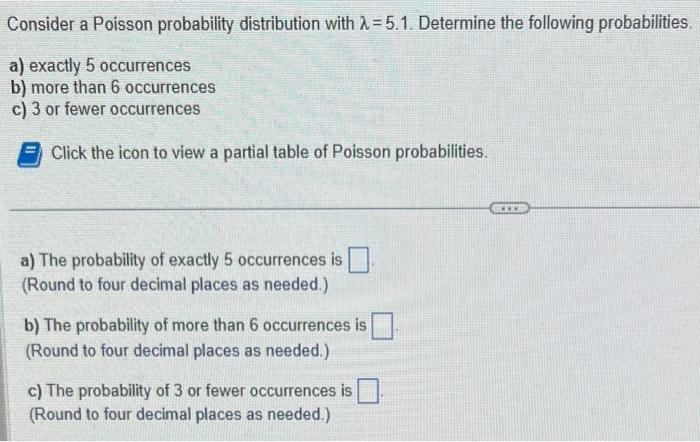 Solved Consider a Poisson probability distribution with | Chegg.com