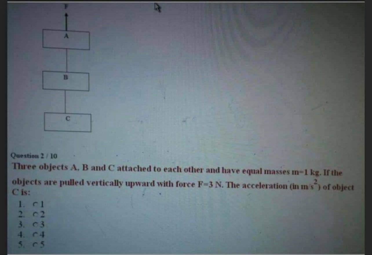 Solved A HE B С Question 2 / 10 Three Objects A, B And C | Chegg.com