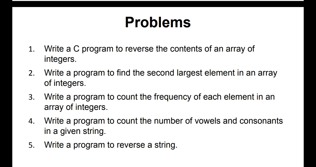 Solved ProblemsWrite a C program to reverse the contents of | Chegg.com