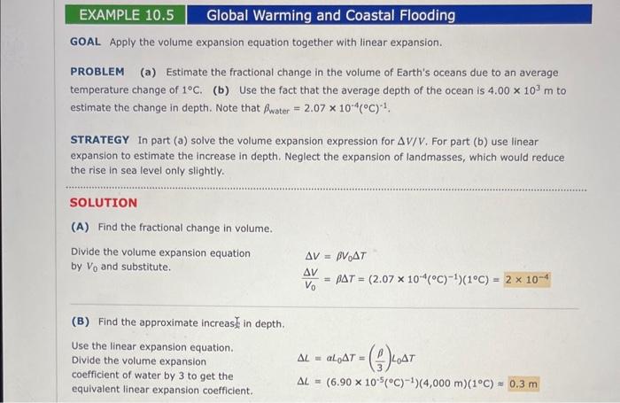 Solved GOAL Apply the volume expansion equation together | Chegg.com