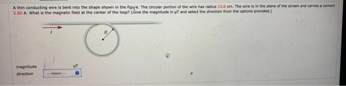 Solved A Thin Conducting Wire Is Bent Into The Shape Shown | Chegg.com