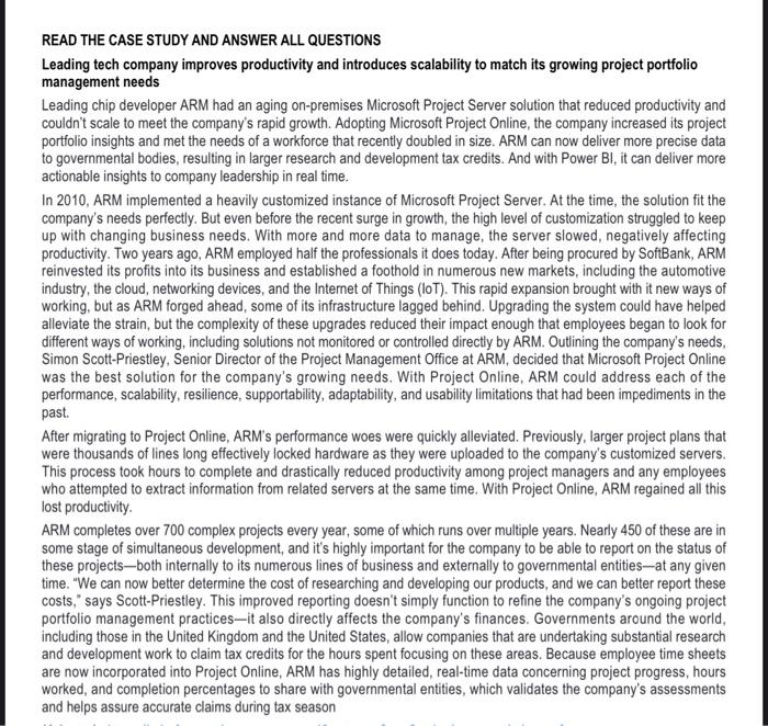 Solved READ THE CASE STUDY AND ANSWER ALL QUESTIONS Leading | Chegg.com