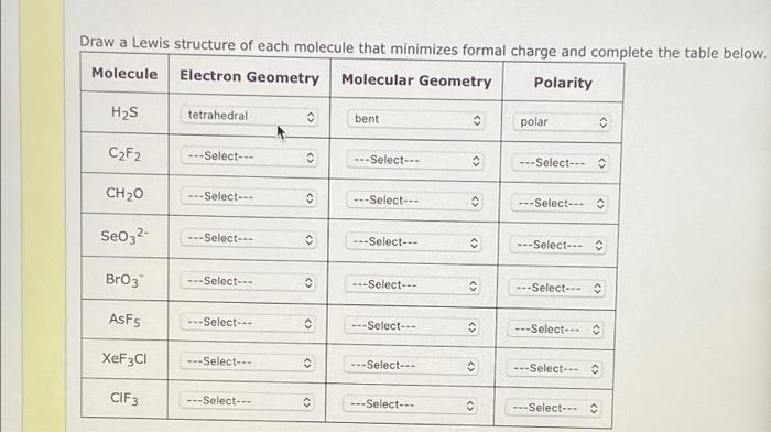 Solved Draw a Lewis structure of each molecule that | Chegg.com