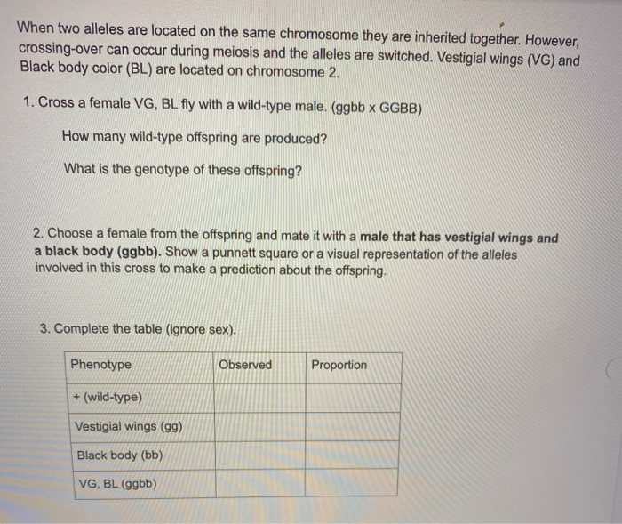 Solved When two alleles are located on the same chromosome | Chegg.com