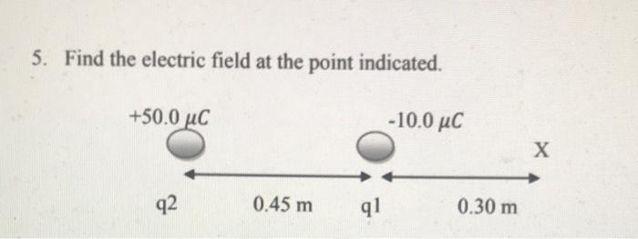 Solved 5. Find the electric field at the point indicated. | Chegg.com