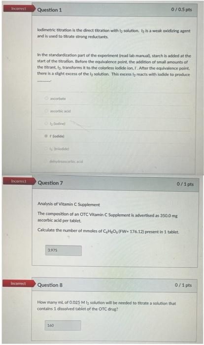 Solved lodimetric titration is the direct titration with h2 | Chegg.com