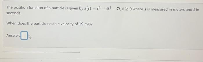 Solved The position function of a particle is given by | Chegg.com