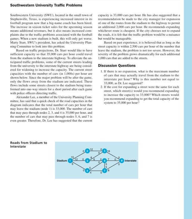 southwestern university case study operations management answers