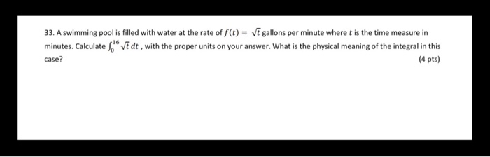 Swimming Pool Rate Math Problems Solved 33. A swimming pool is filled with water at the rate | Chegg.com
