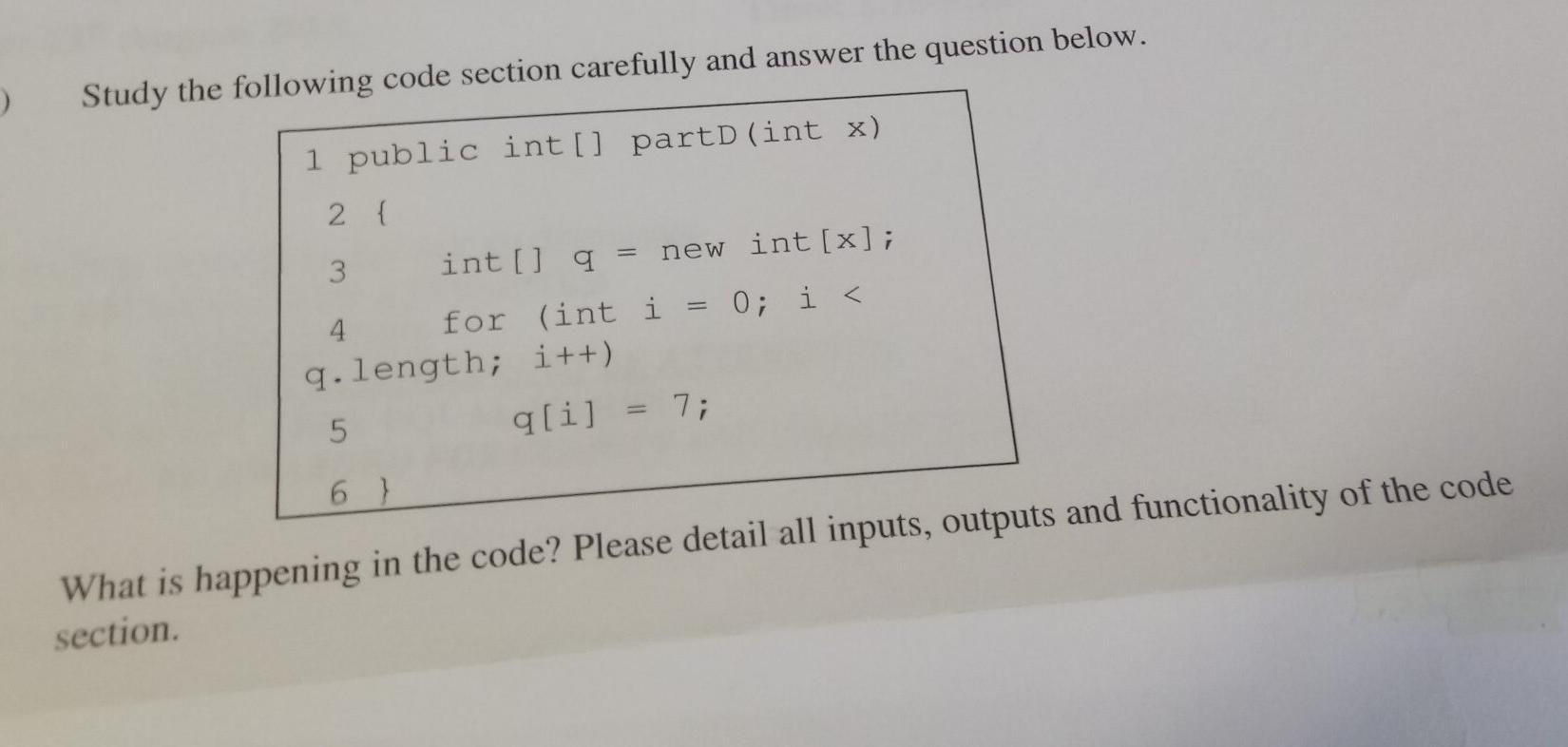 Solved ) Study the following code section carefully and | Chegg.com