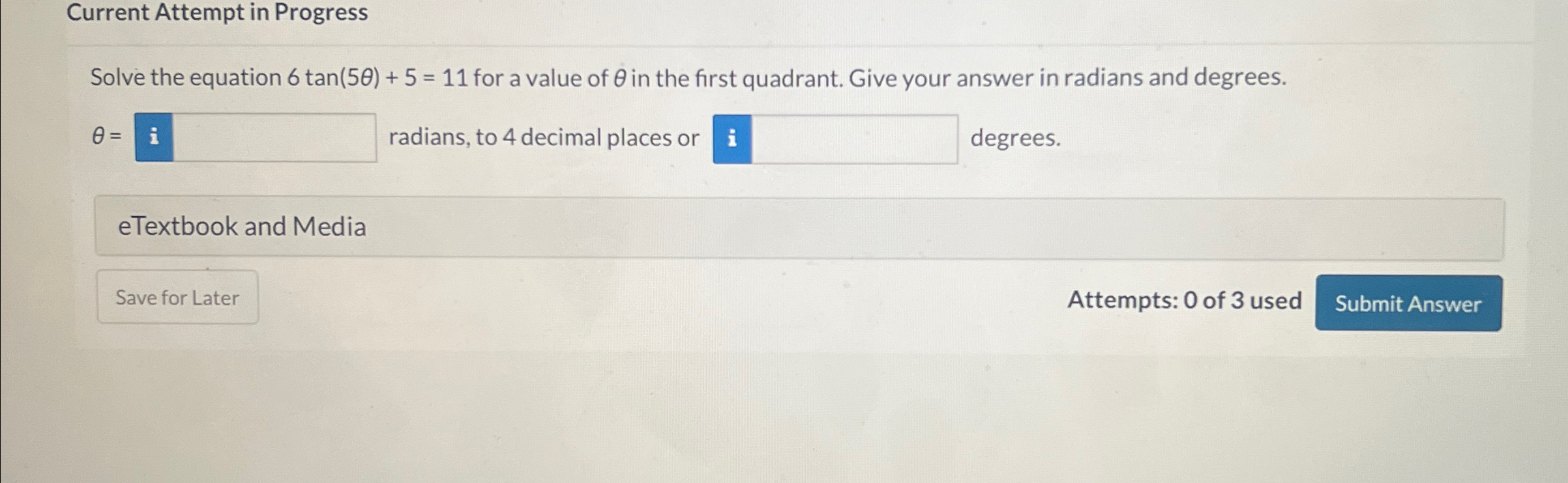 Solved Current Attempt in ProgressSolve the equation | Chegg.com
