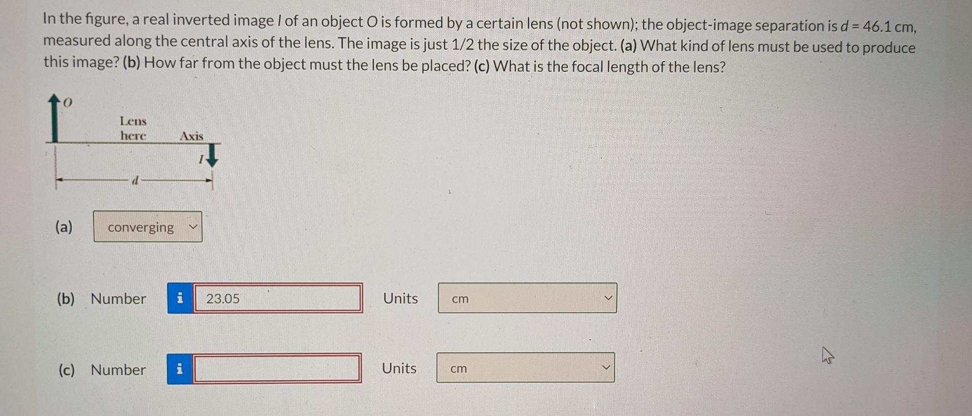 Solved In the figure, a real inverted image I of an object O | Chegg.com